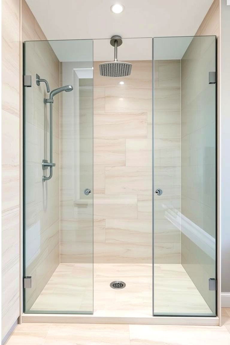Curbless Shower for Accessibility - 24 Small Bathroom Walk in Shower Ideas