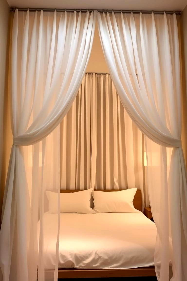 Curtain Draped Bed Nook - 24 Bed Nook Ideas