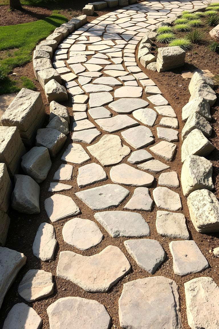 Curved Artisan Stone Walkway - 24 Stone Walkway Ideas