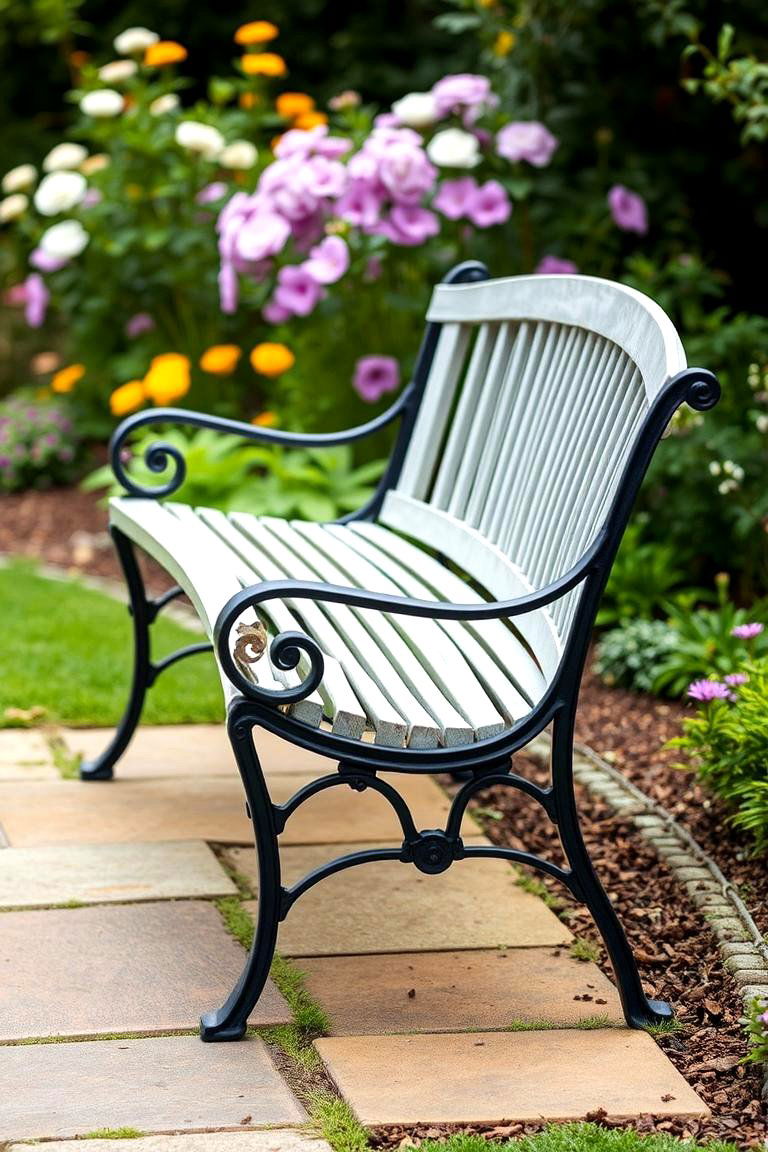 Curved Back Garden Bench - 24 Garden Bench Ideas