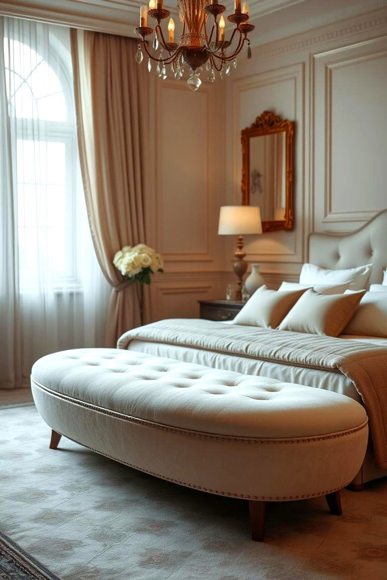 Curved Bench for Soft Flowing Lines - 24 Bedroom Bench Ideas