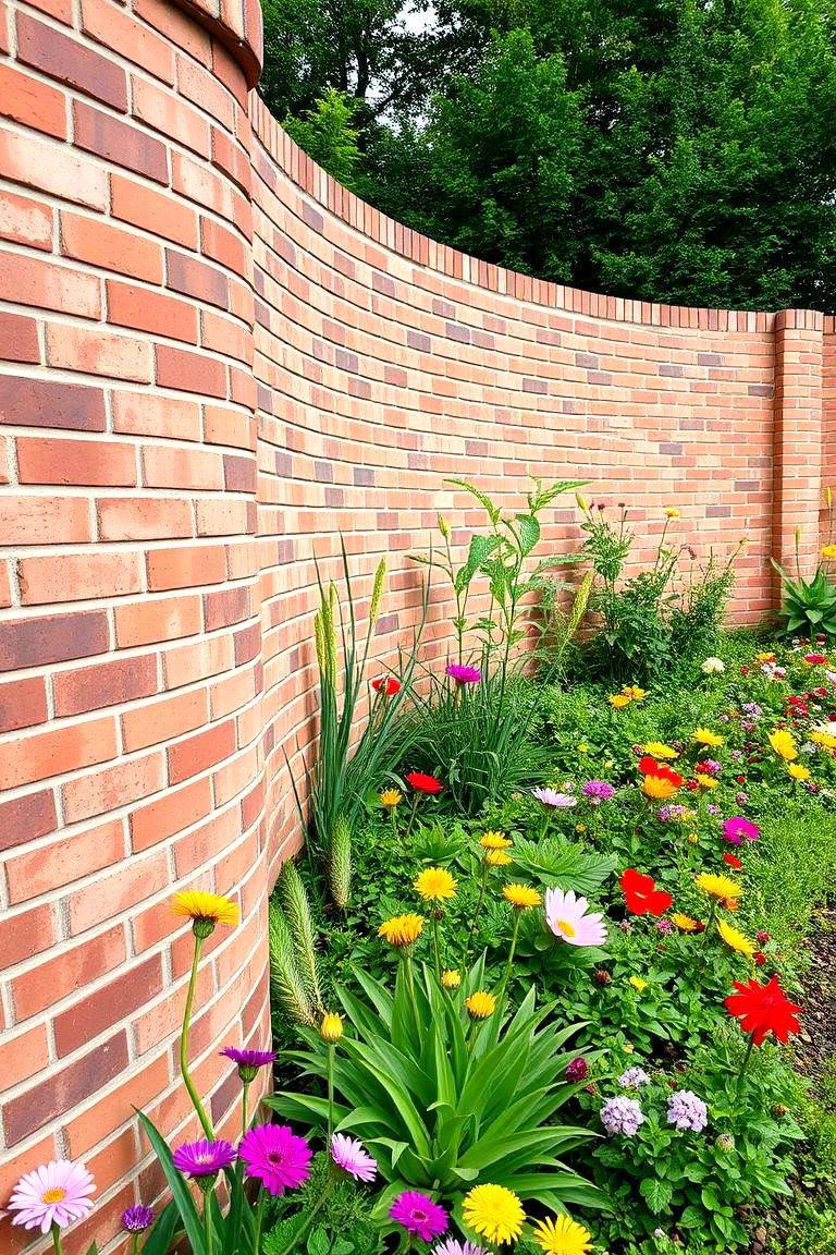 Curved Brick Fence Design - 24 Brick Fence Ideas