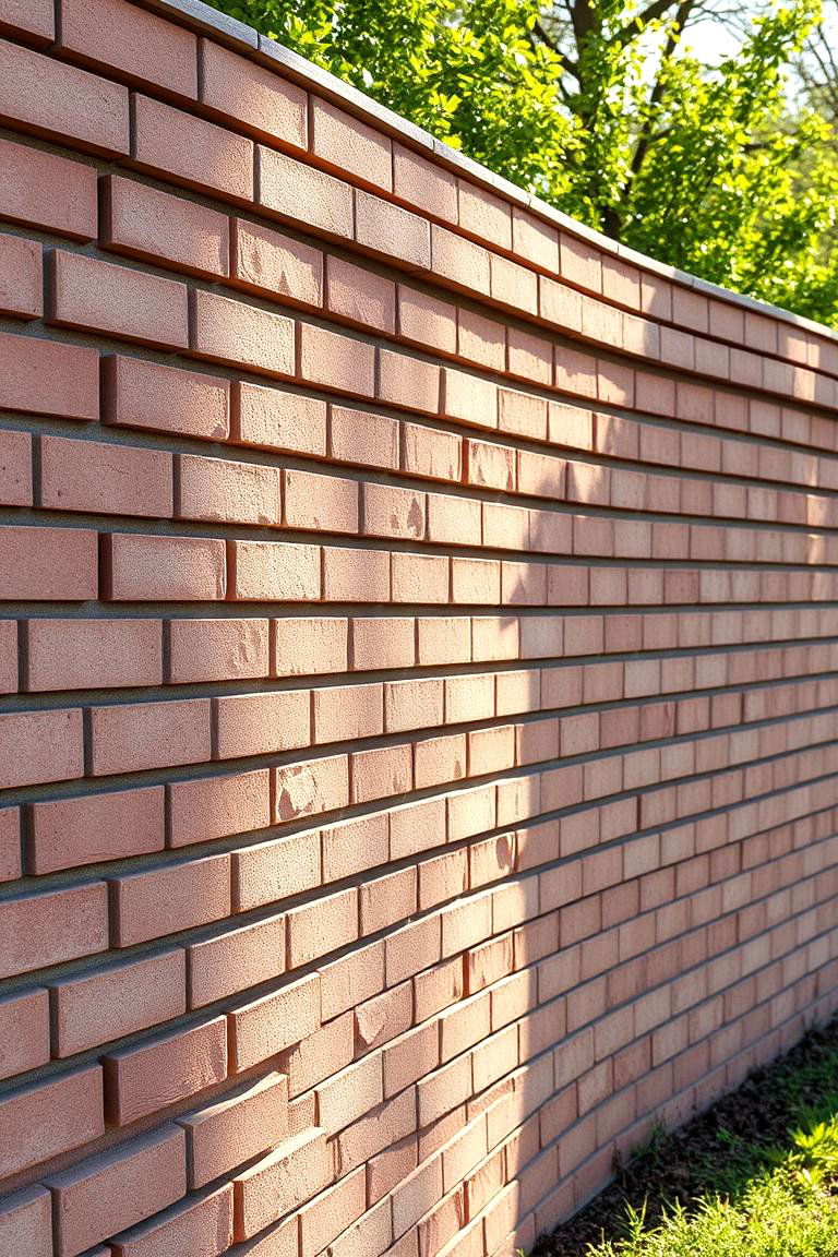 Curved Brick Fence for Fluidity - 24 Front Yard Brick Fence Ideas