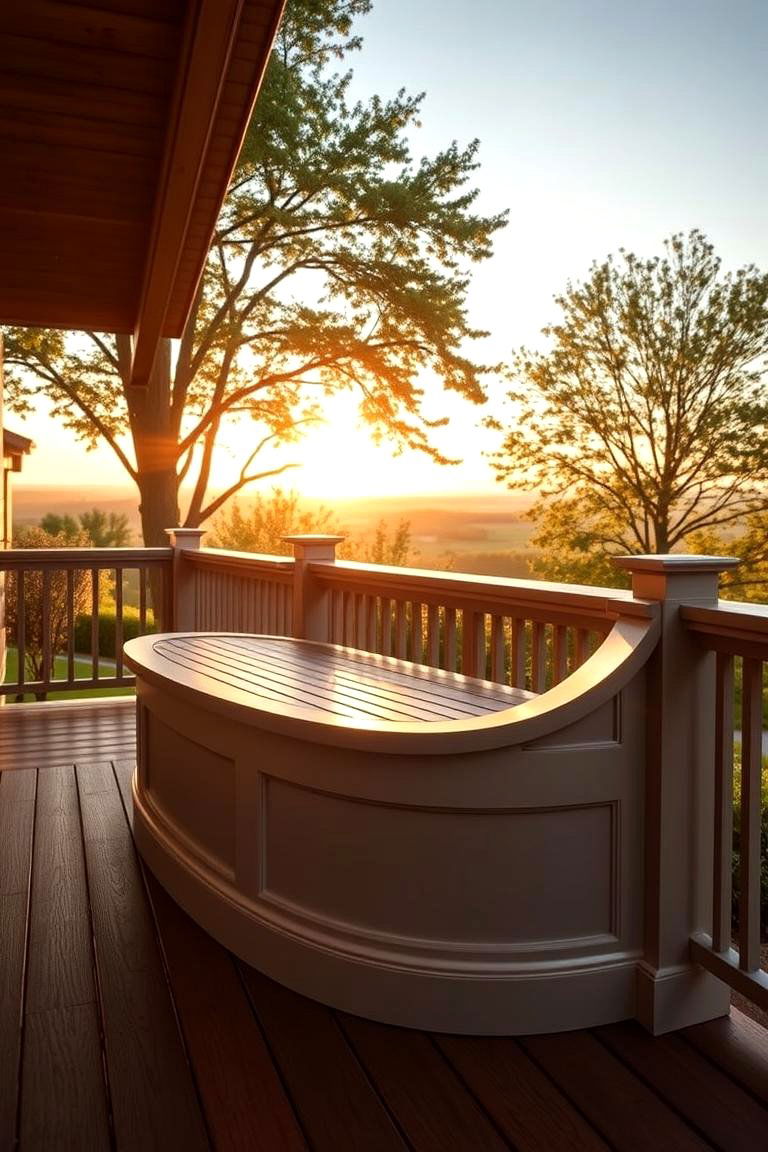 Curved Built in Deck Bench Design - 24 Built-in Deck Bench Ideas and Designs