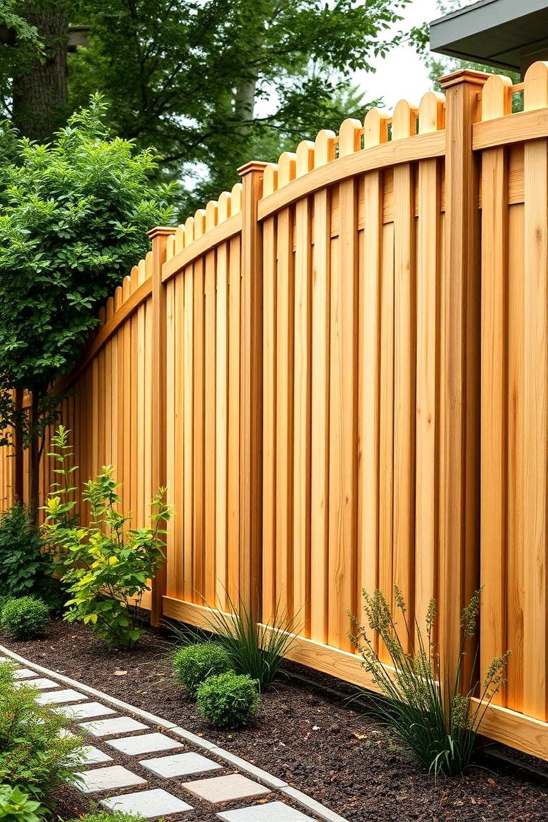 Curved Cedar Fence - 24 Cedar Fence Ideas