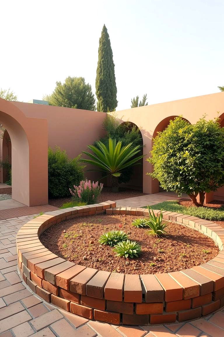 Curved Classic Brick Edging - 24 Brick Edging Ideas
