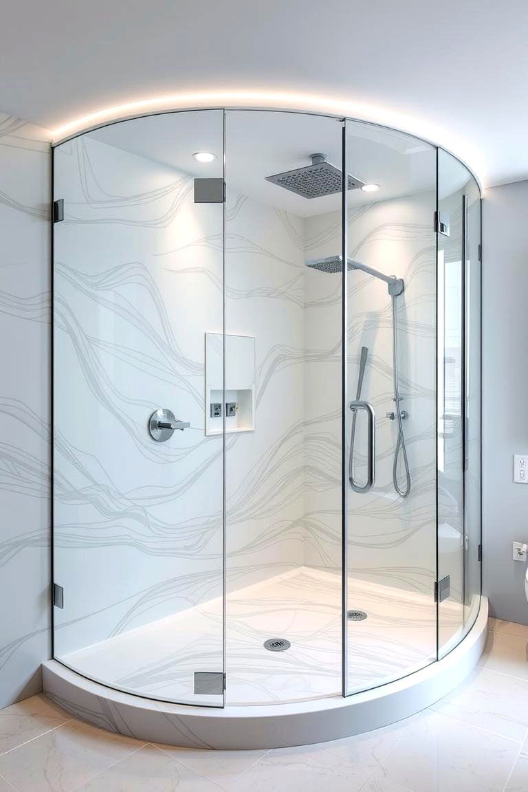 Curved Contemporary Shower - 24 Luxury Shower Ideas