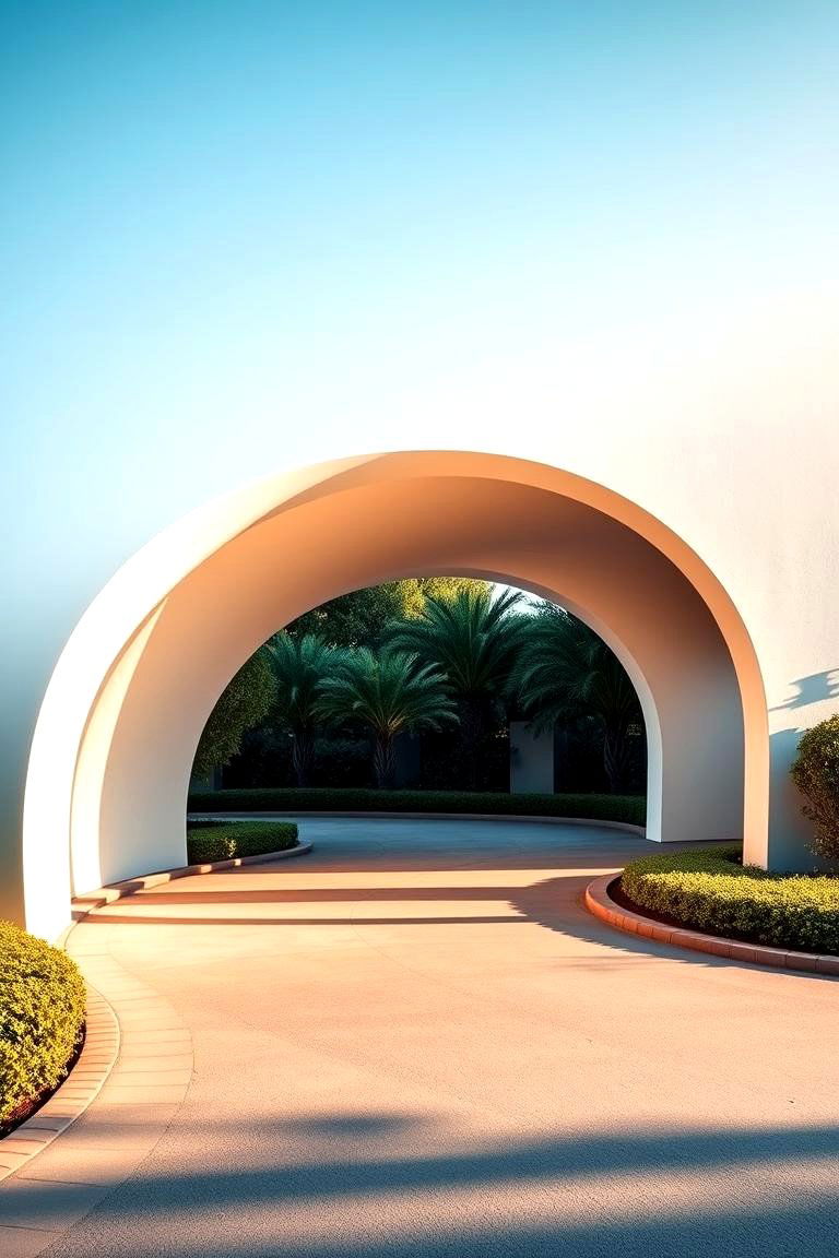 Curved Driveway Elegance - 24 driveway entrance ideas