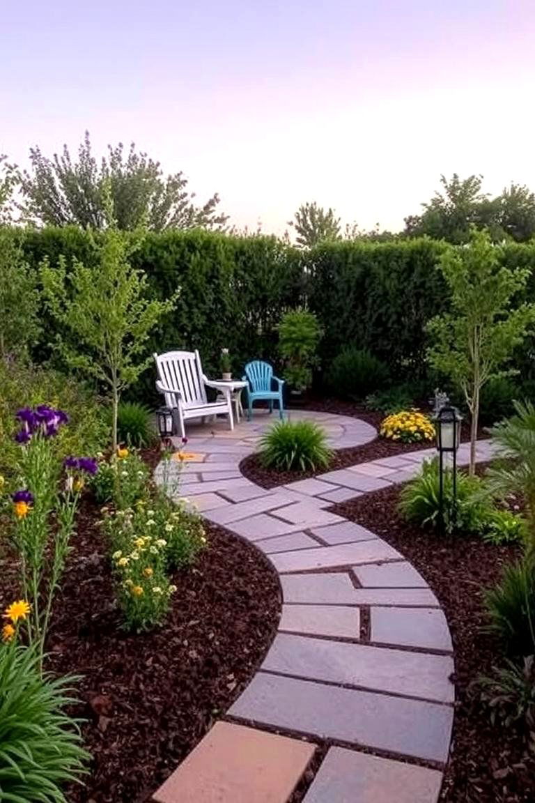 Curved Flagstone Patio Path - 24 Curved Walkway Ideas