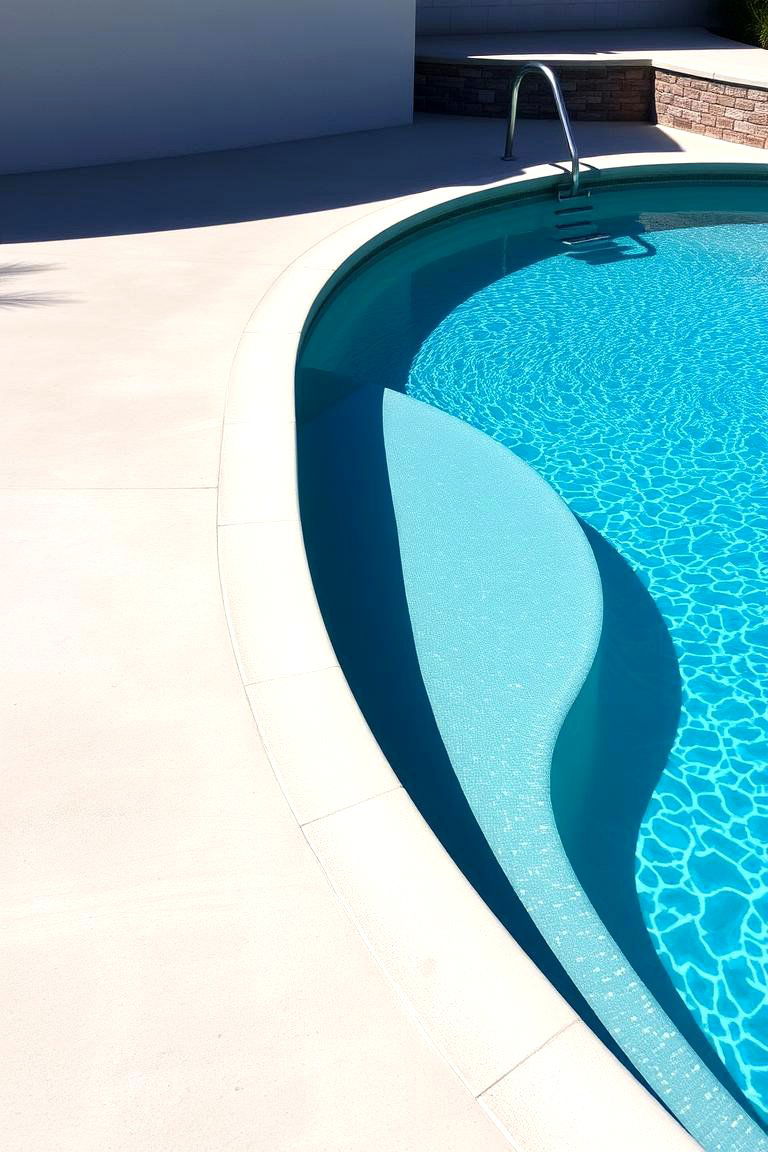 Curved Freeform Shapes - 24 Concrete Pool Deck Ideas