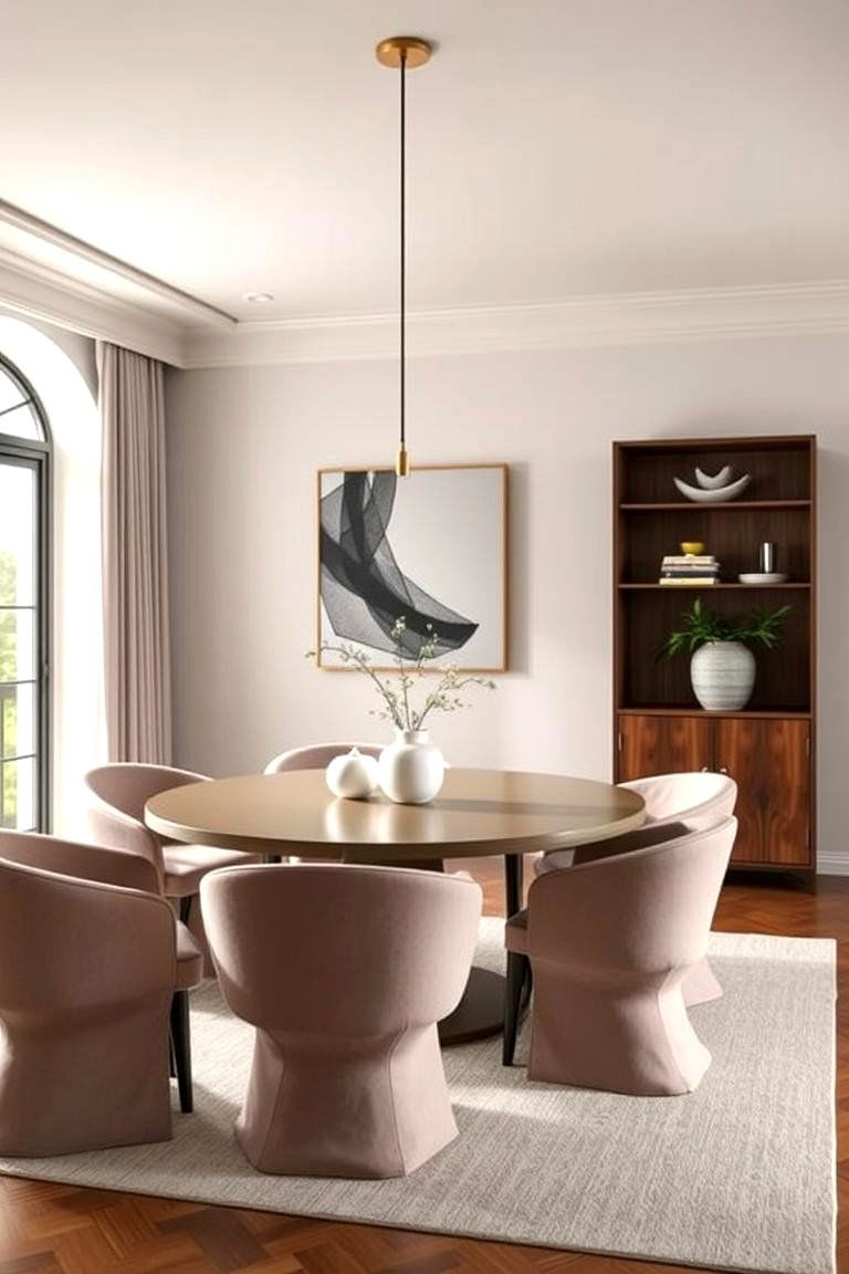 Curved Furniture Lines - 24 Art Deco Dining Room Ideas