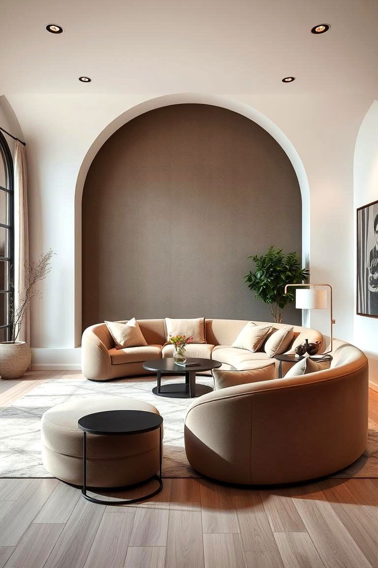 Curved Furniture Silhouettes - 24 Spanish Style Living Room Ideas