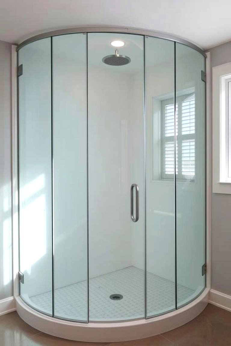 Curved Glass Design Shower - 24 Bathroom Shower Ideas