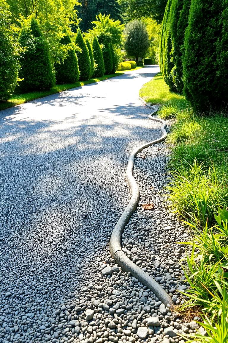Curved Gravel Edging for Soft Transitions - 24 Gravel Driveway Edging Ideas