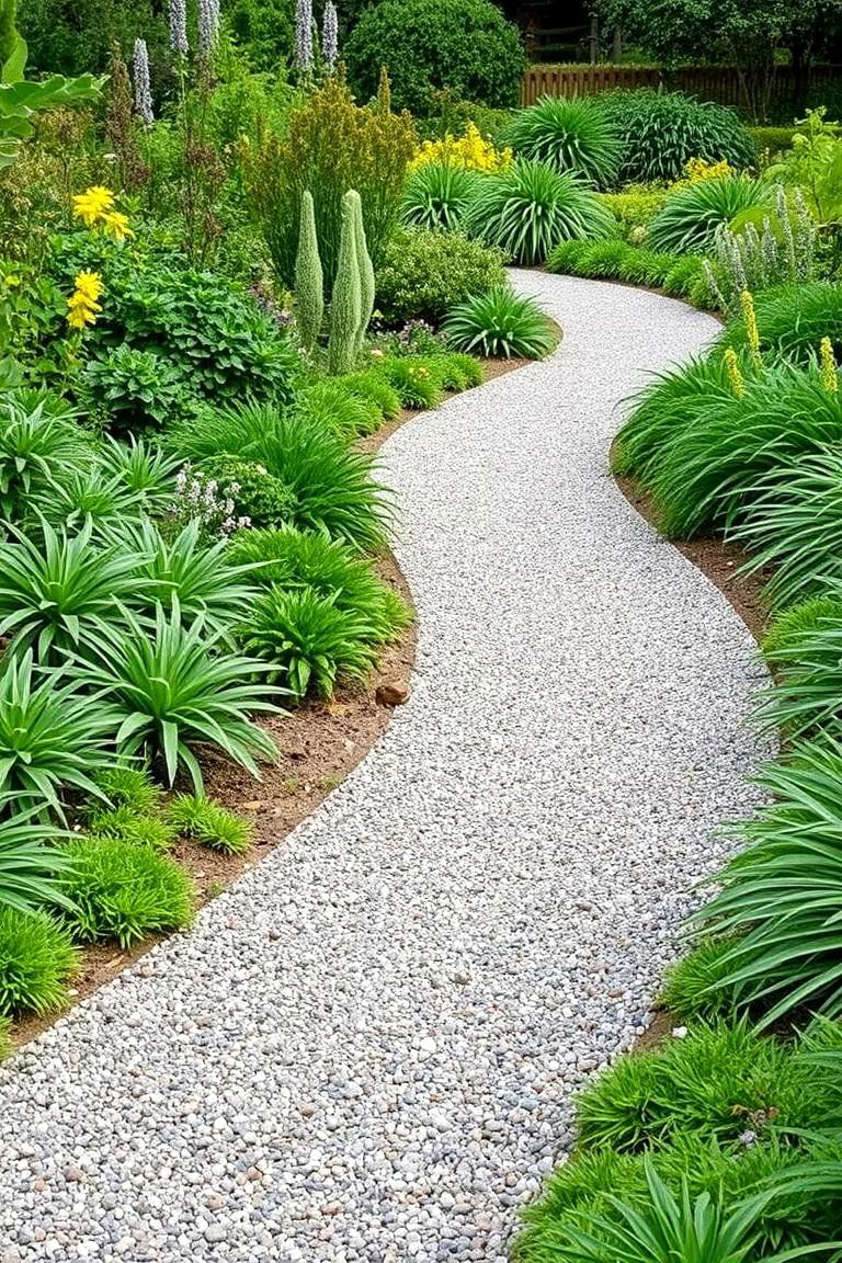 Curved Gravel Path - 24 Garden Path Ideas