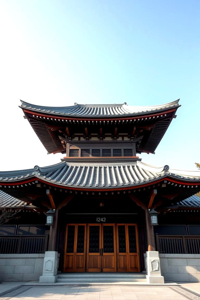 Curved Japanese Pagoda Gate - 24 Japanese Garden Gate Design Ideas