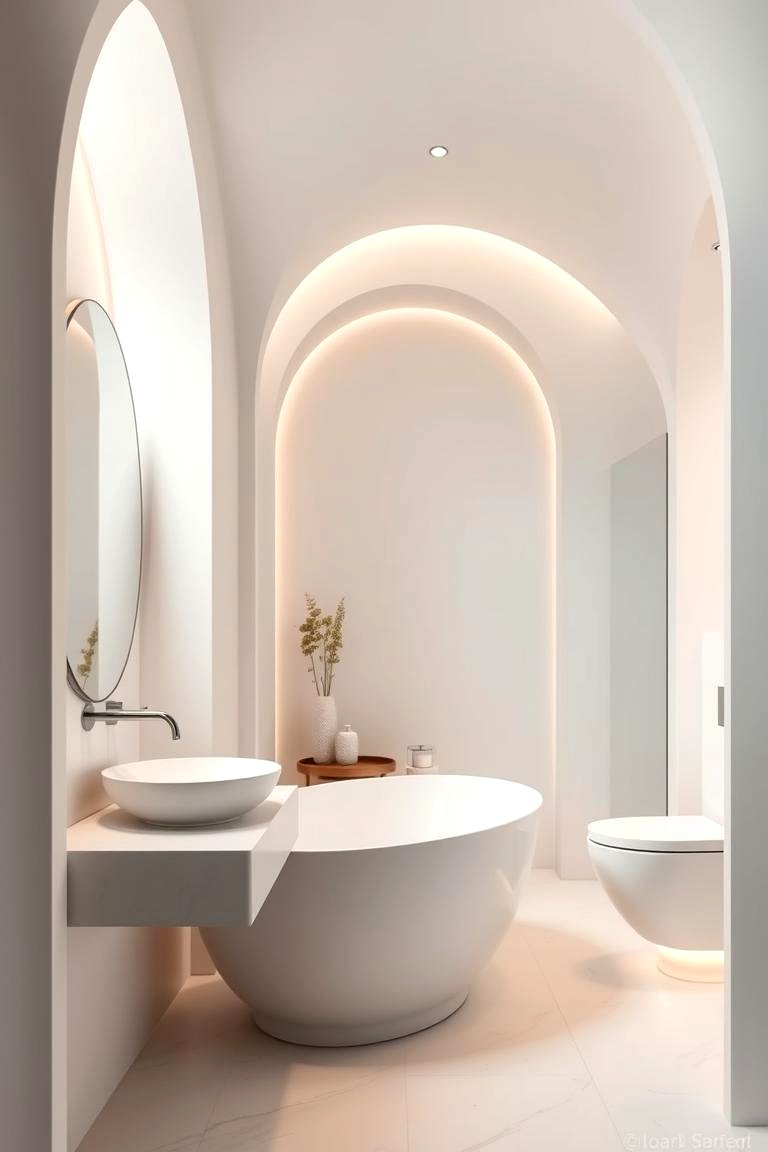 Curved Lines and Soft Arches in Design - 24 Tuscan Bathroom Ideas