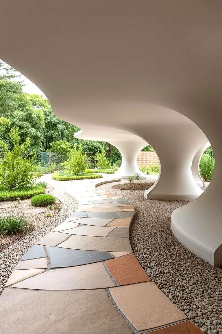 Curved Organic Walkway - 24 walkway ideas