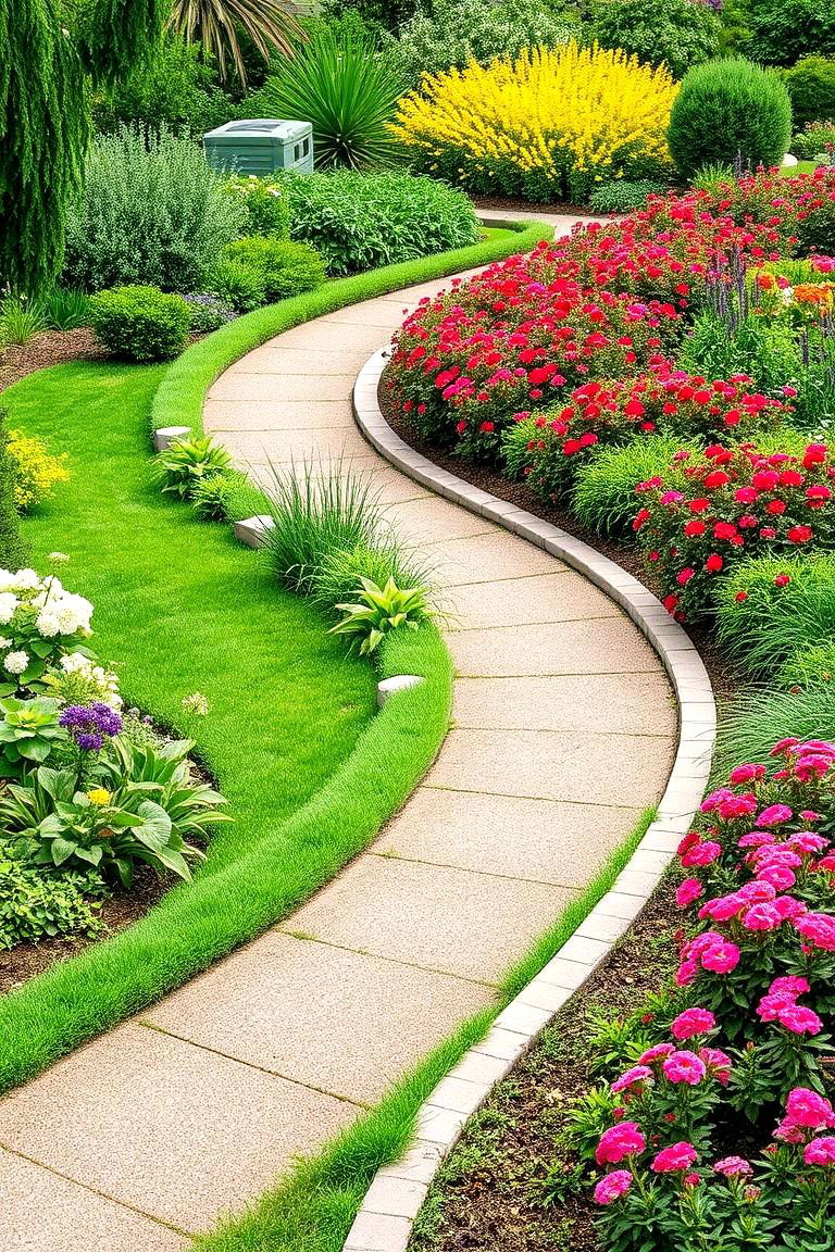 Curved Pathway - 24 Farmhouse Walkway Ideas