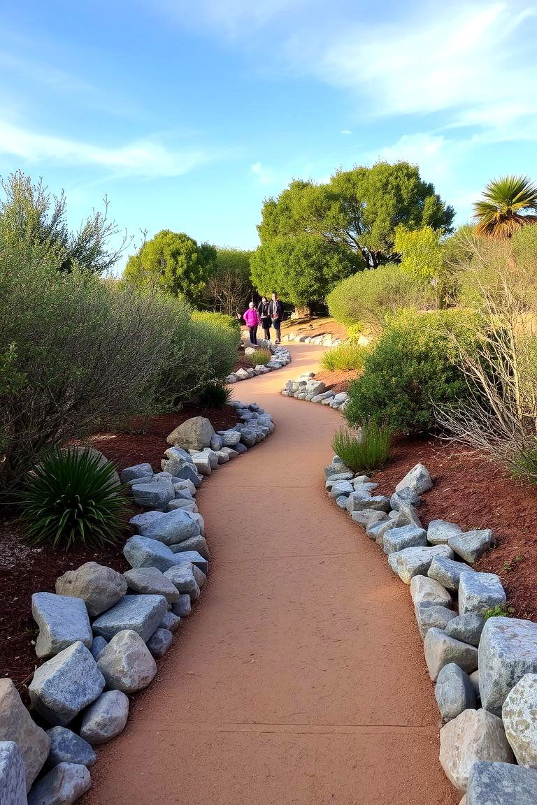 Curved Pathway Edge - 24 River Rock Edging Ideas