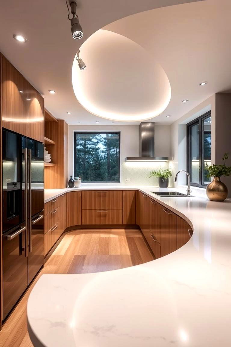 Curved Track Lighting - 24 Kitchen Track Lighting Ideas