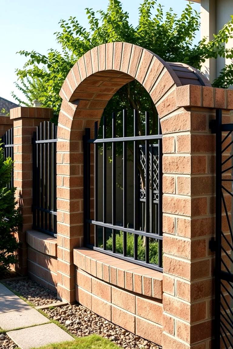 Curved and Arched Cinder Block Fence Design - 24 Cinder Block Fence Ideas