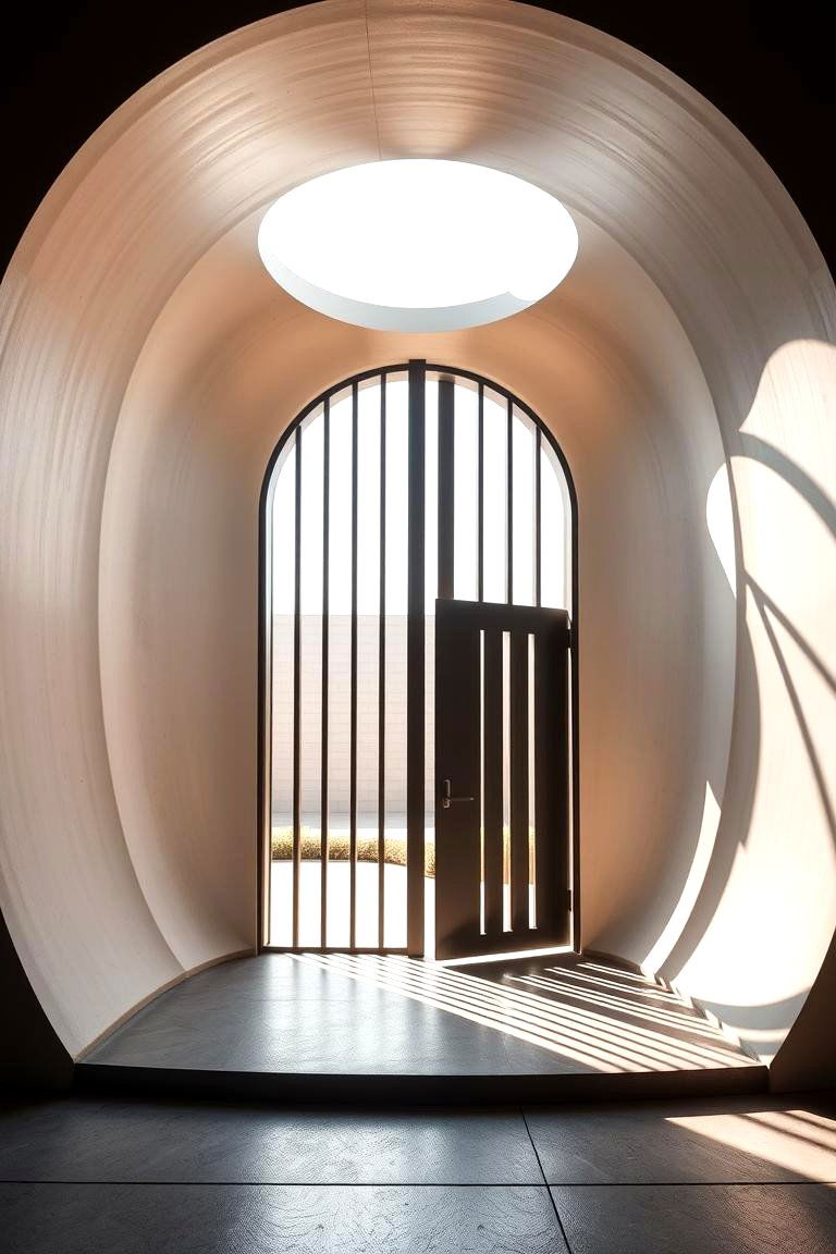 Curved and Fluid Modern Gate - 24 Deck Gate Ideas