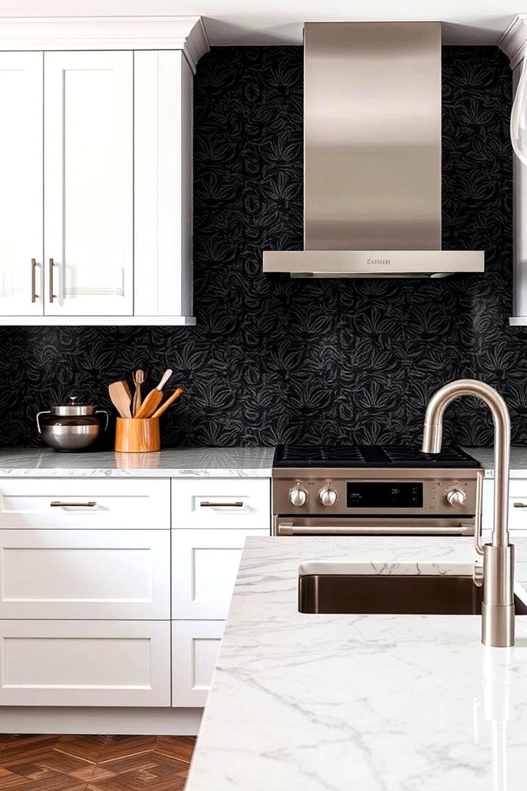 Custom Black Backsplash Designs for Unique Kitchens - 24 Kitchen With Black Backsplash