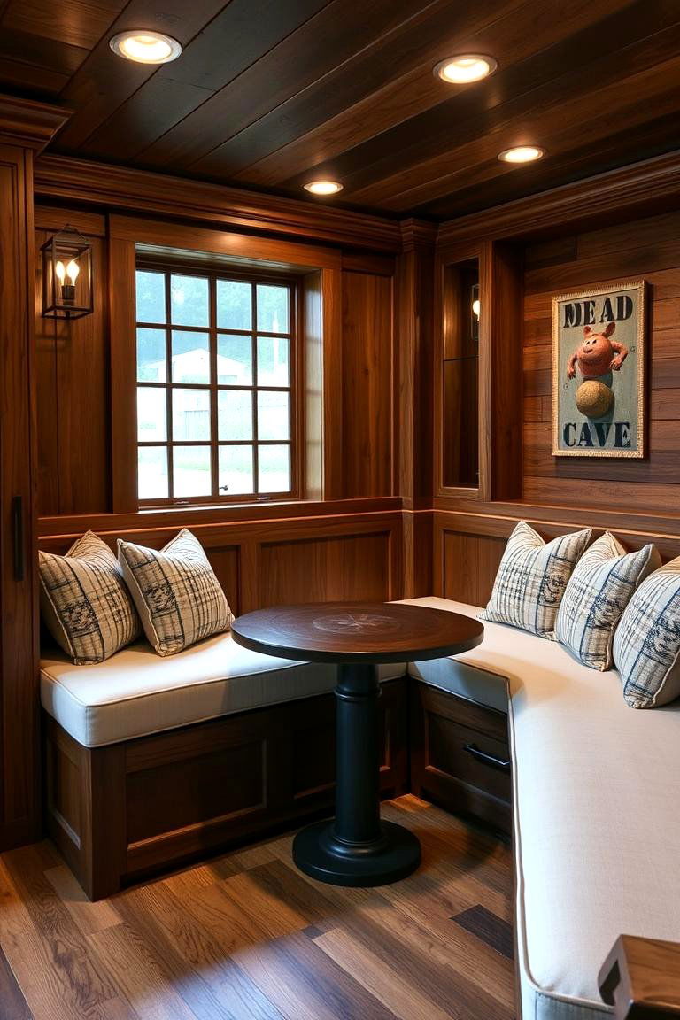 Custom Built Bench Seating Charm - 24 Man Cave Seating Ideas