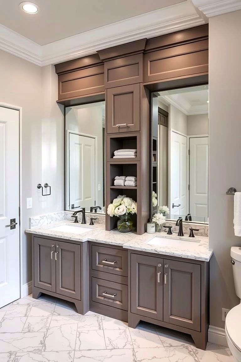 Custom Built In Creations - 24 Double Vanity Bathroom Ideas