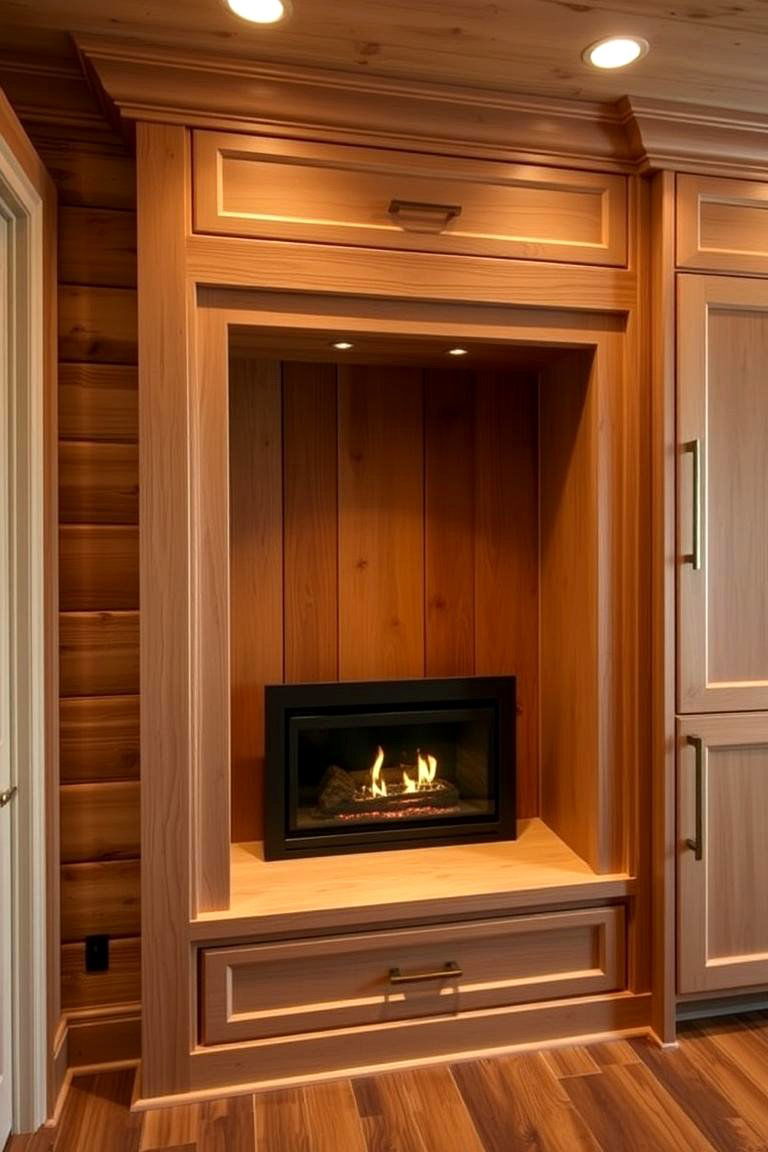 Custom Built In Fireplace Nook - 24 Cabin Fireplace Ideas