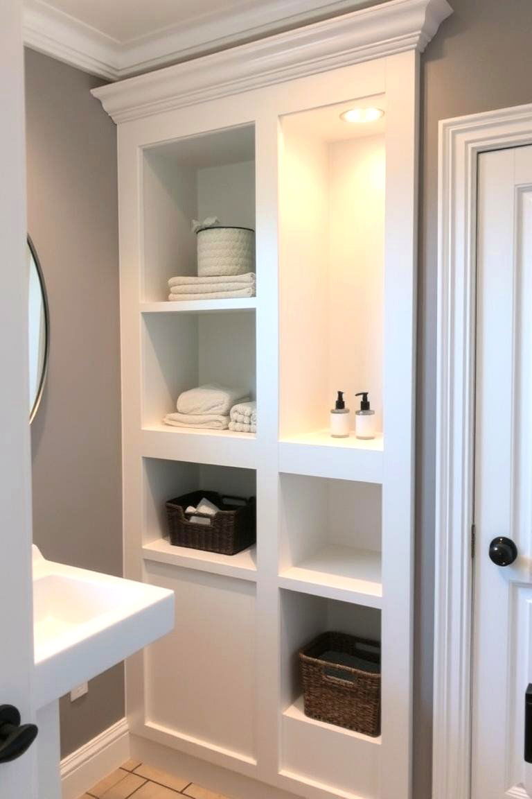 Custom Built In Storage - 24 Bathroom Furniture Ideas