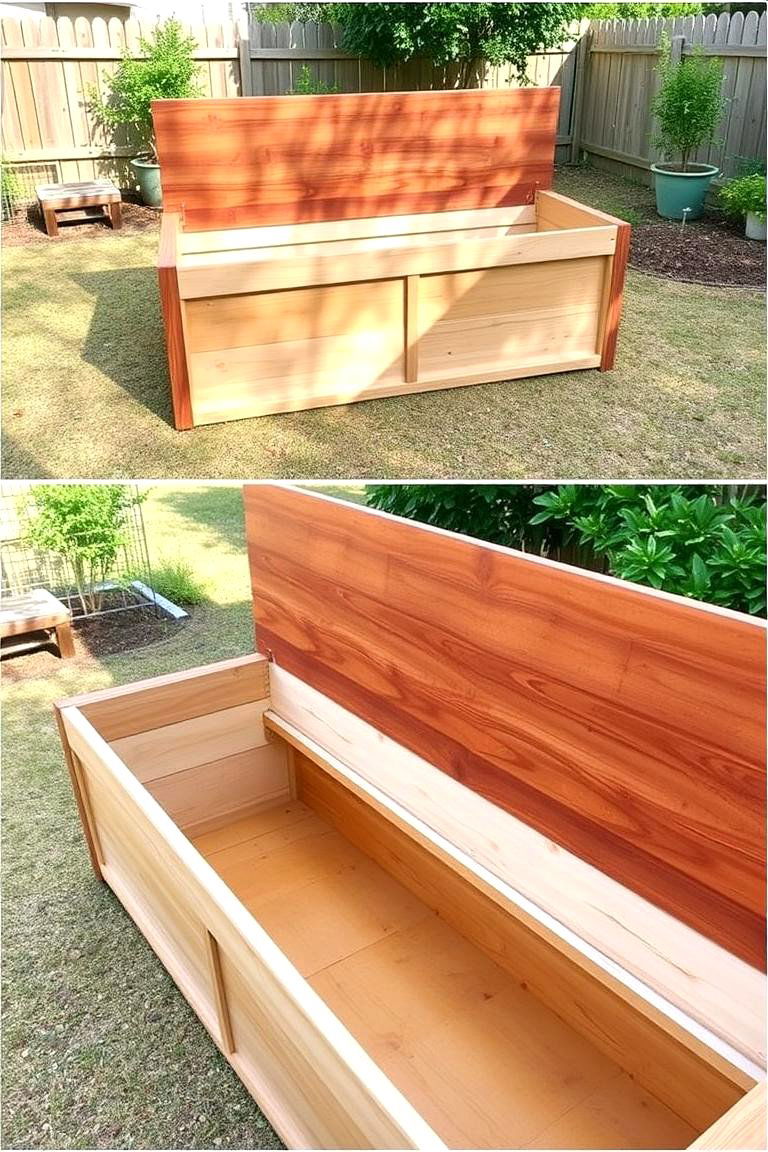 Custom Built Storage Bench for a Perfect Fit - 24 Outdoor Toy Storage Ideas