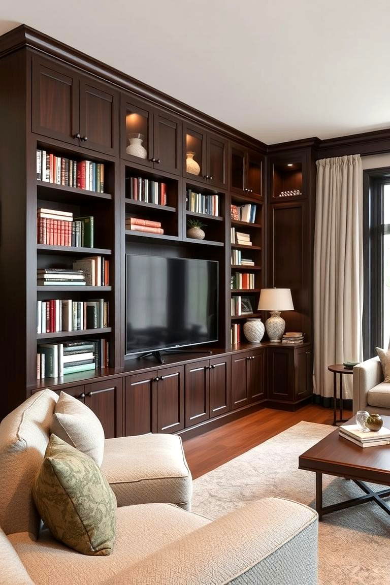 Custom Built in Cabinetry for Seamless Storage - 24 Luxury Living Room Ideas