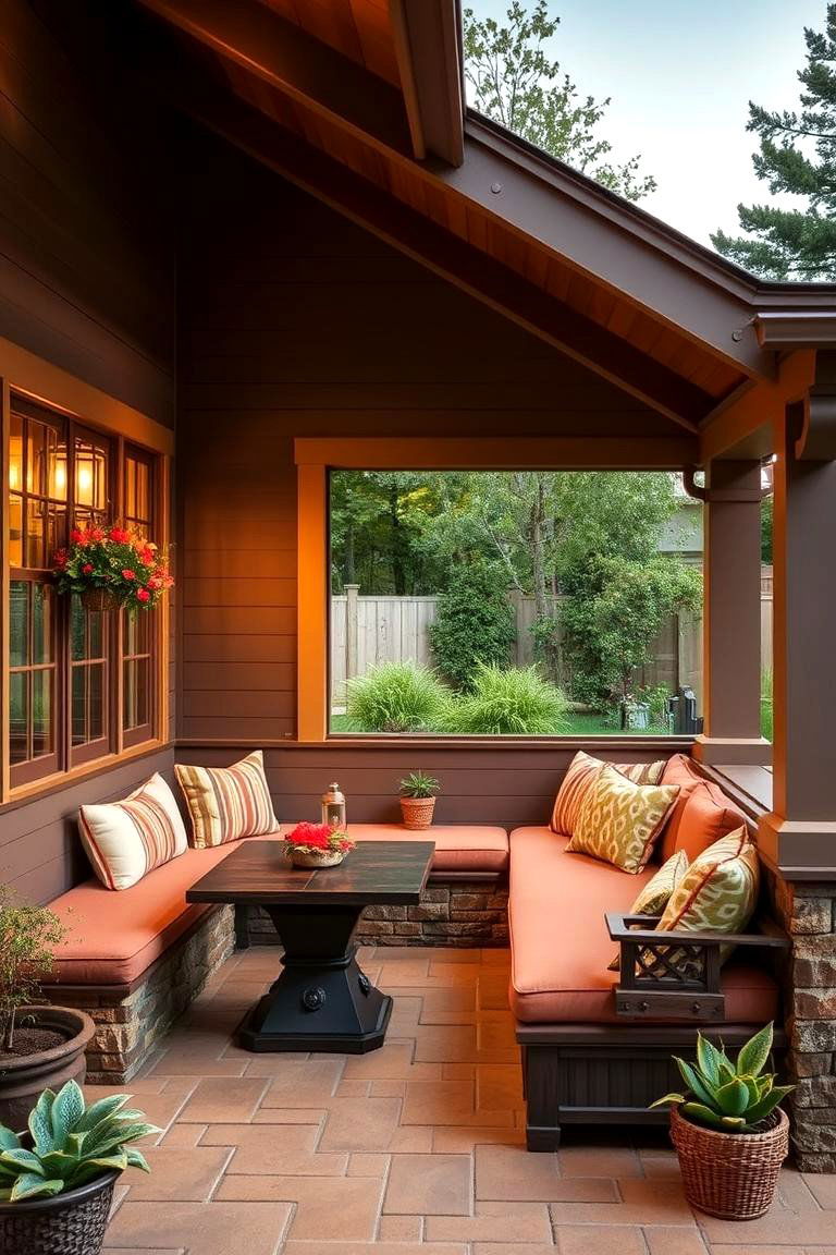 Custom Built in Seating - 24 Craftsman Style House Exterior Ideas