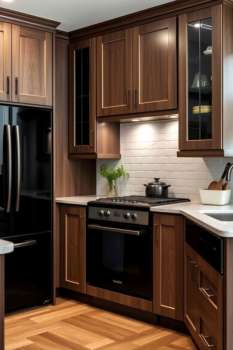 Custom Cabinetry - 24 Small Kitchen with Black Appliances Ideas