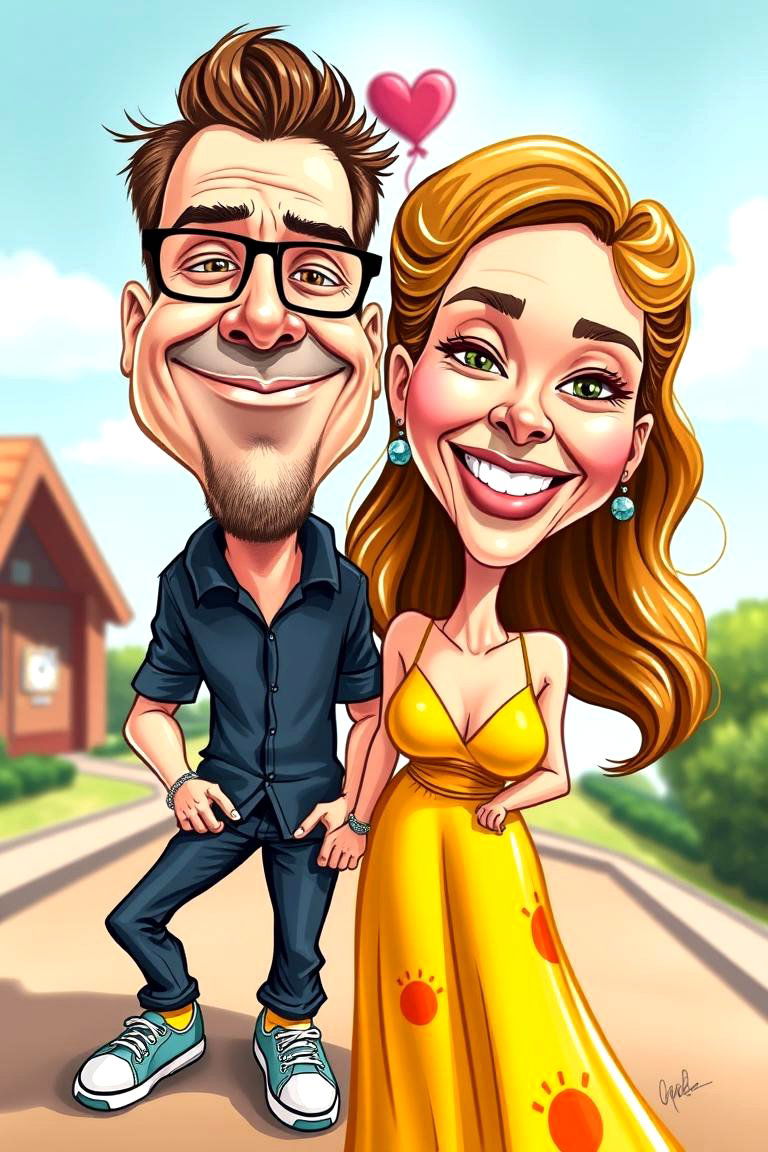 Custom Caricature of the Couple - 24 Wedding Anniversary Gift Ideas