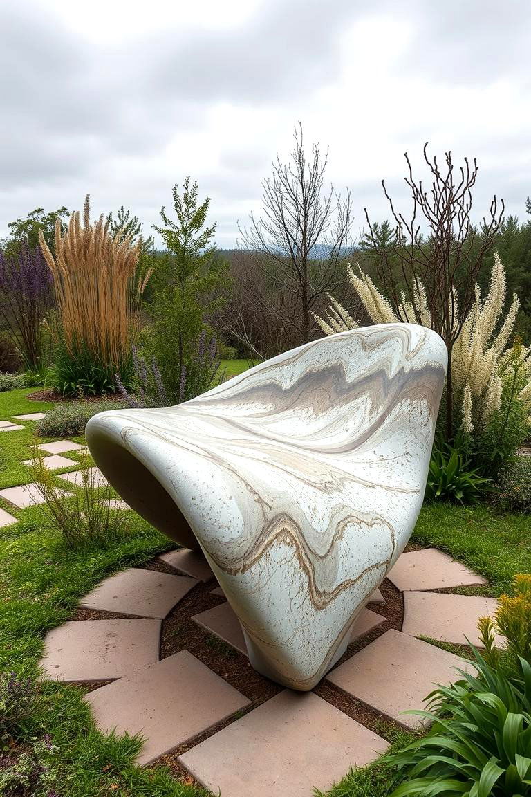 Custom Concrete Sculptural Benches - 24 Concrete Garden Ideas