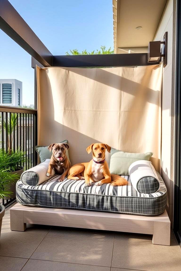 Custom Dog Bed Oasis - 24 Dog Balcony Ideas