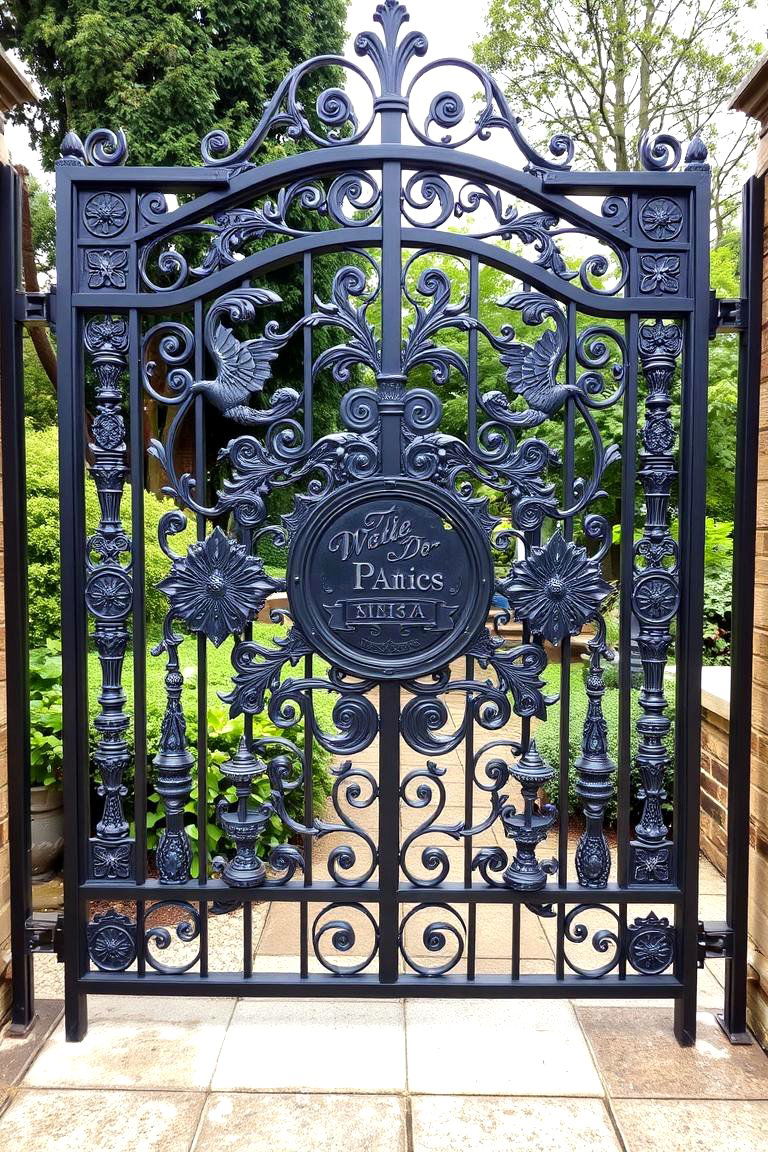 Custom Engraved Metal Gate - 24 Metal Garden Gate Ideas