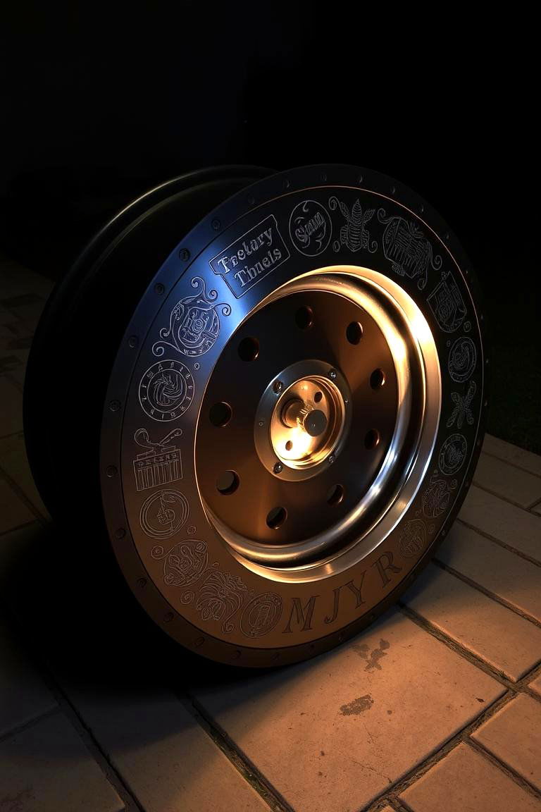 Custom Engraved Truck Rim Fire Pit - 24 Truck Rim Fire Pit Ideas