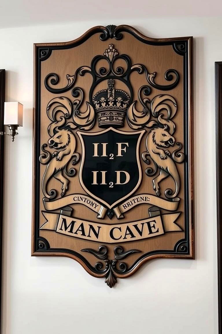 Custom Family Crest Sign - 24 Man Cave Sign Ideas