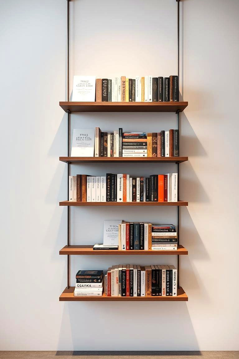 Custom Floating Book Display - 24 Bookshelf Organization Ideas