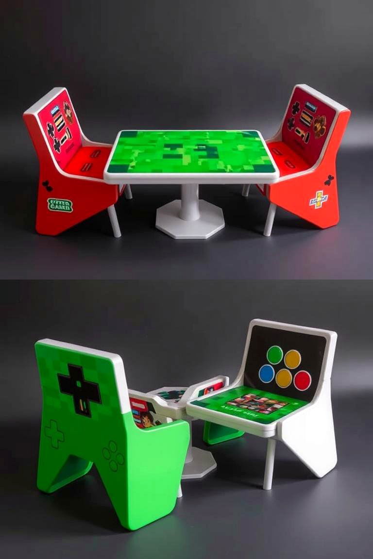 Custom Game Themed Furniture - 24 Arcade Room Ideas