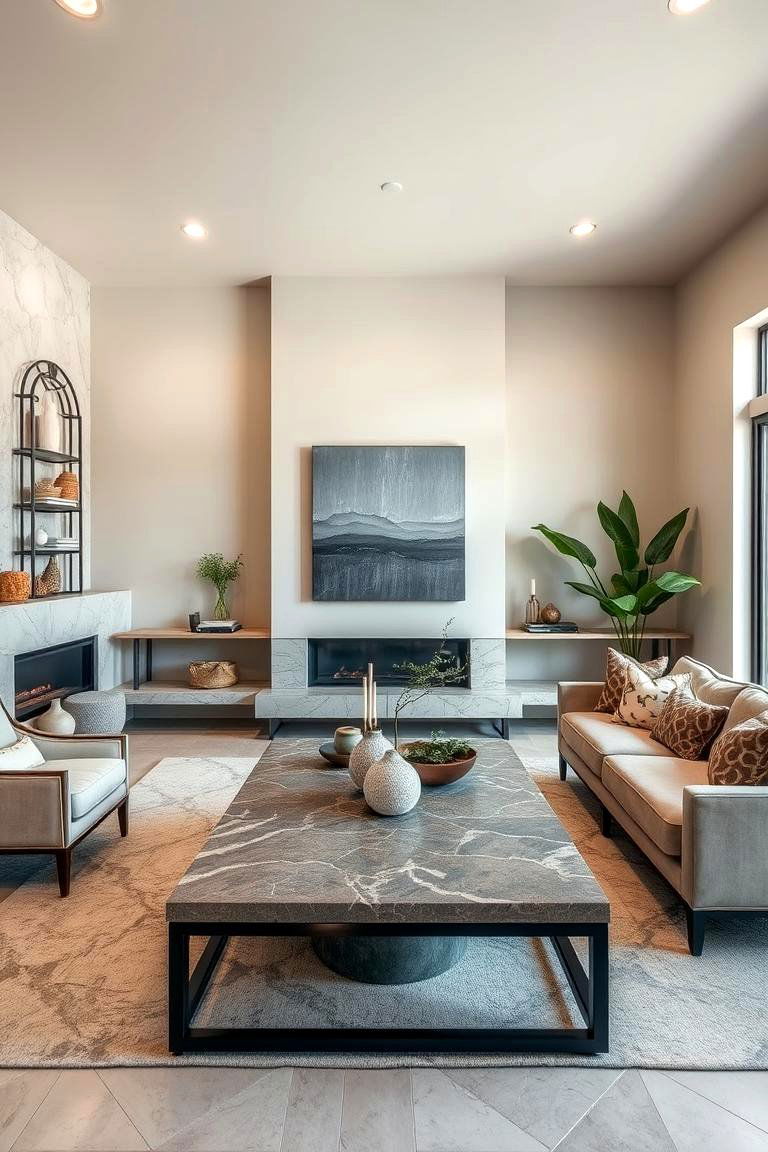 Custom Handcrafted Concrete Elements - 24 Concrete Floor Living Room Ideas