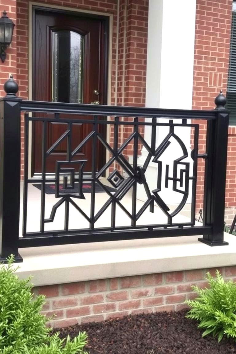 Custom Iron Railings with Unique Artistry - 24 Front Porch Railing Ideas