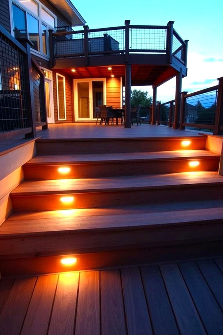 Custom LED Lit Deck Steps - 24 Deck Steps Ideas