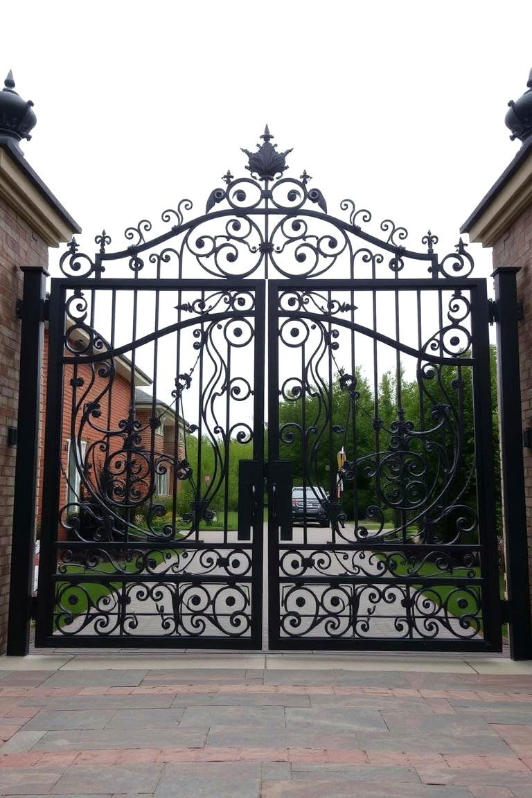 Custom Metal Gate Feature - 24 driveway entrance ideas