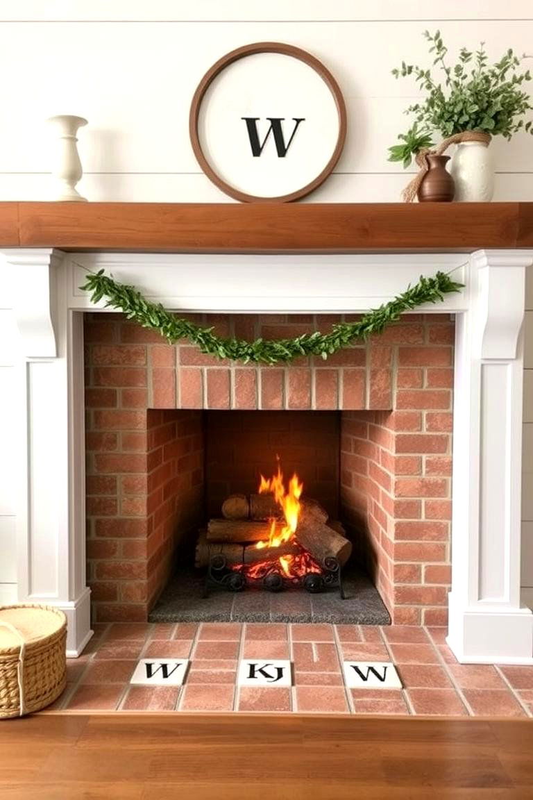 Custom Monogram Designs - 24 Farmhouse Fireplace Tile Ideas