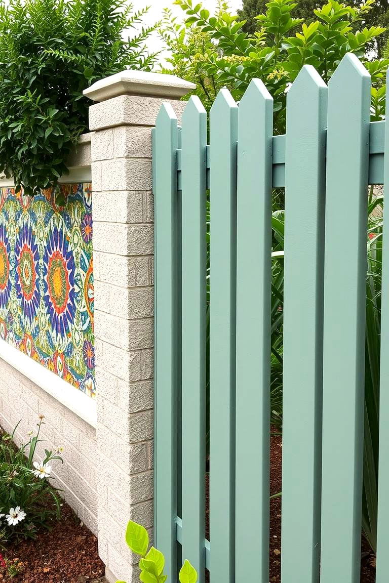 Custom Mosaic Accents - 24 Sage Green Garden Fence Ideas
